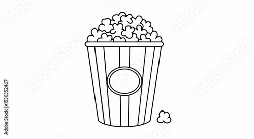 Outline popcorn bucket icon