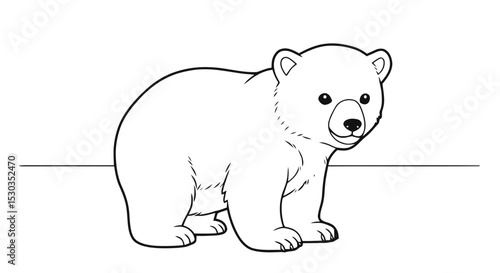 outline polar bear cub coloring page