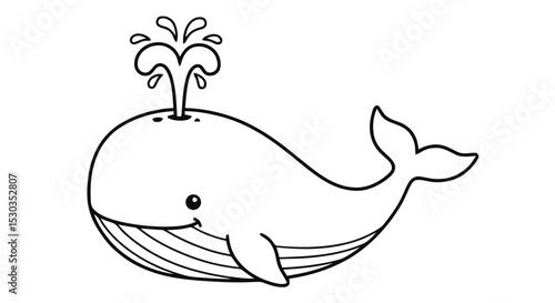 Outline whale spouting water