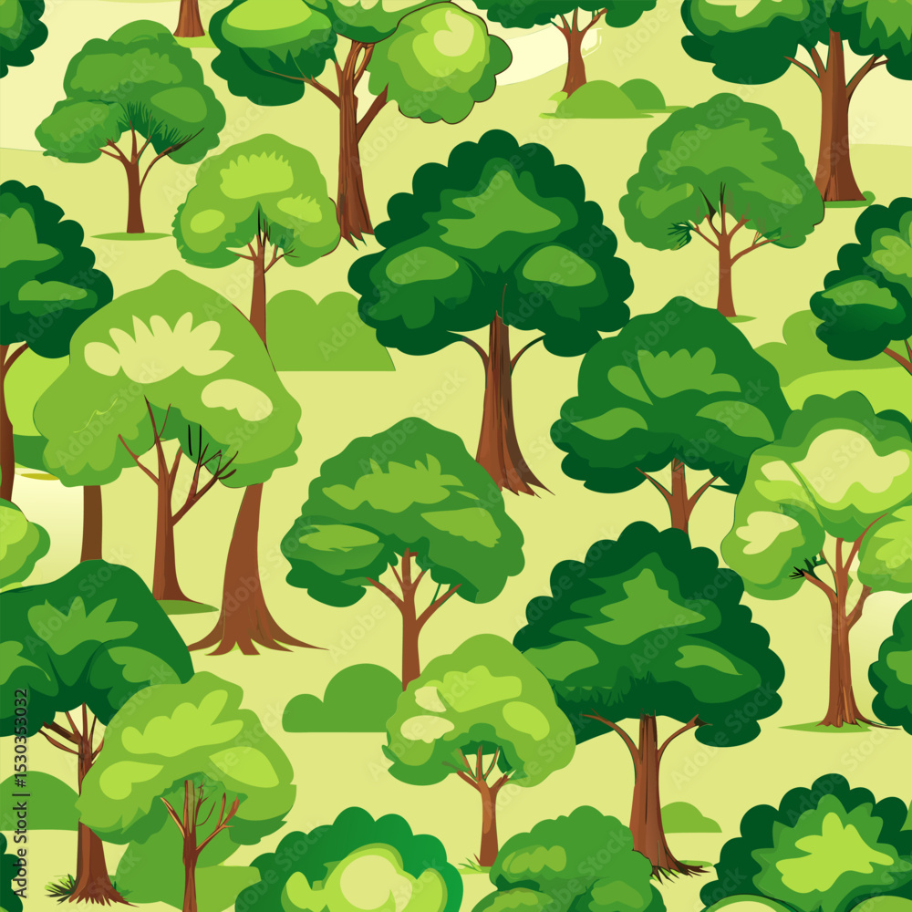 Fototapeta premium Green Tree Forest Landscape . Nature Background