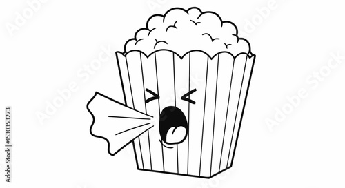 sick popcorn bucket cartoon
