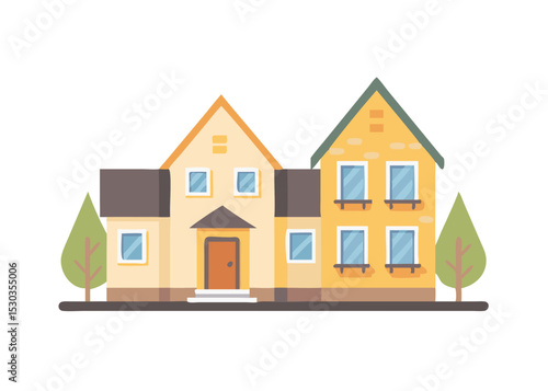 Illustration of a simple house. Real estate. Architecture. My home. Rental. Dwelling. Home.