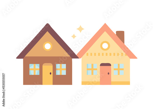 Illustration of a simple house. Real estate. Architecture. My home. Rental. Dwelling. Home.
