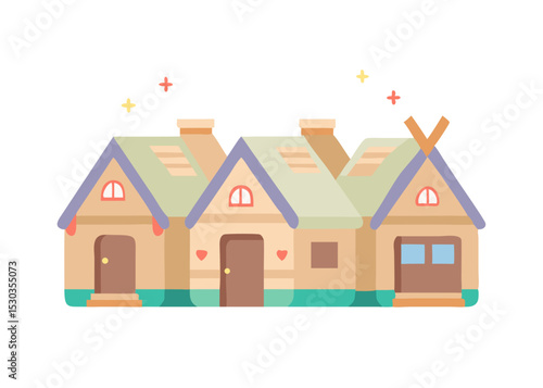 Illustration of a simple house. Real estate. Architecture. My home. Rental. Dwelling. Home.