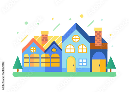 Illustration of a simple house. Real estate. Architecture. My home. Rental. Dwelling. Home.
