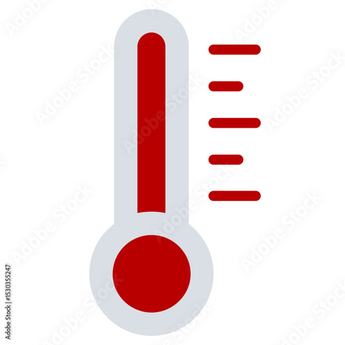Thermometer Flat Icon, Science And Laboratory Concept Flat Design Style