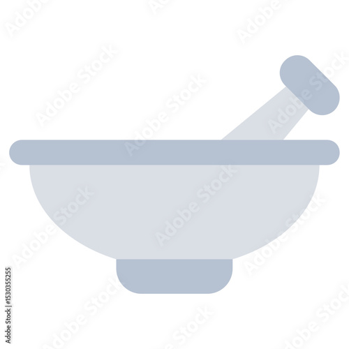 Mortar and pestle Flat Icon, Science And Laboratory Concept Flat Design Style
