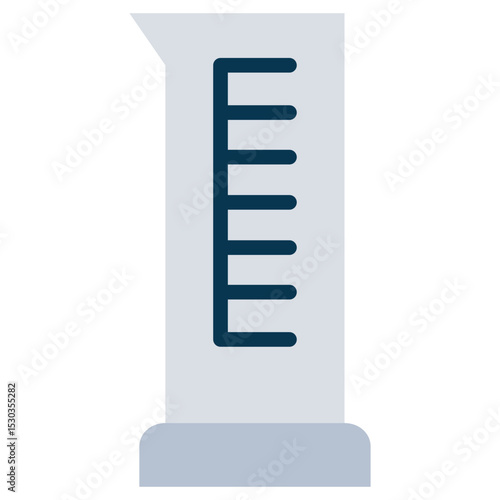 Graduated Cylinder Flat Icon, Science And Laboratory Concept Flat Design Style