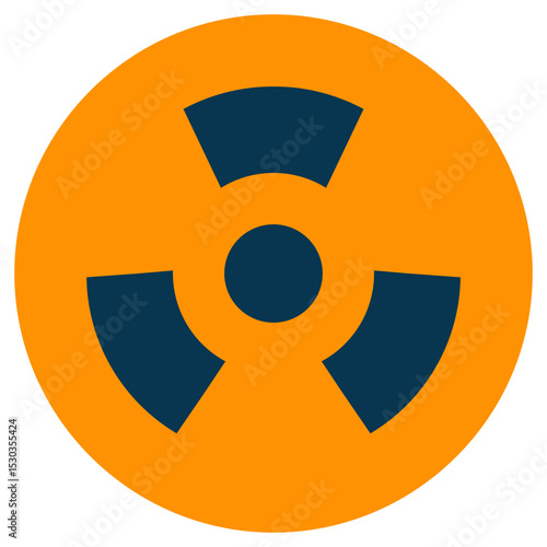 Radiation Flat Icon, Science And Laboratory Concept Flat Design Style