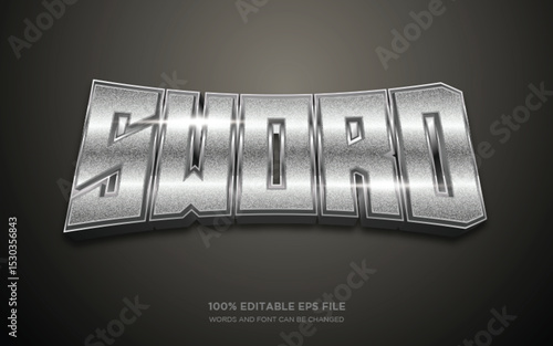 Sword 3D editable text style effect	
