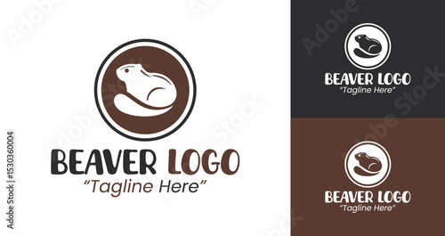 Modern Beaver Logo for Business Branding with Unique Design in Brown and White
