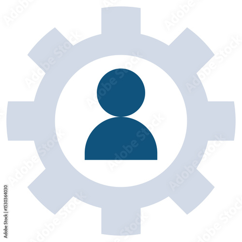Mechanical gear Flat Icon, Teamwork Management Flat Icon Collection