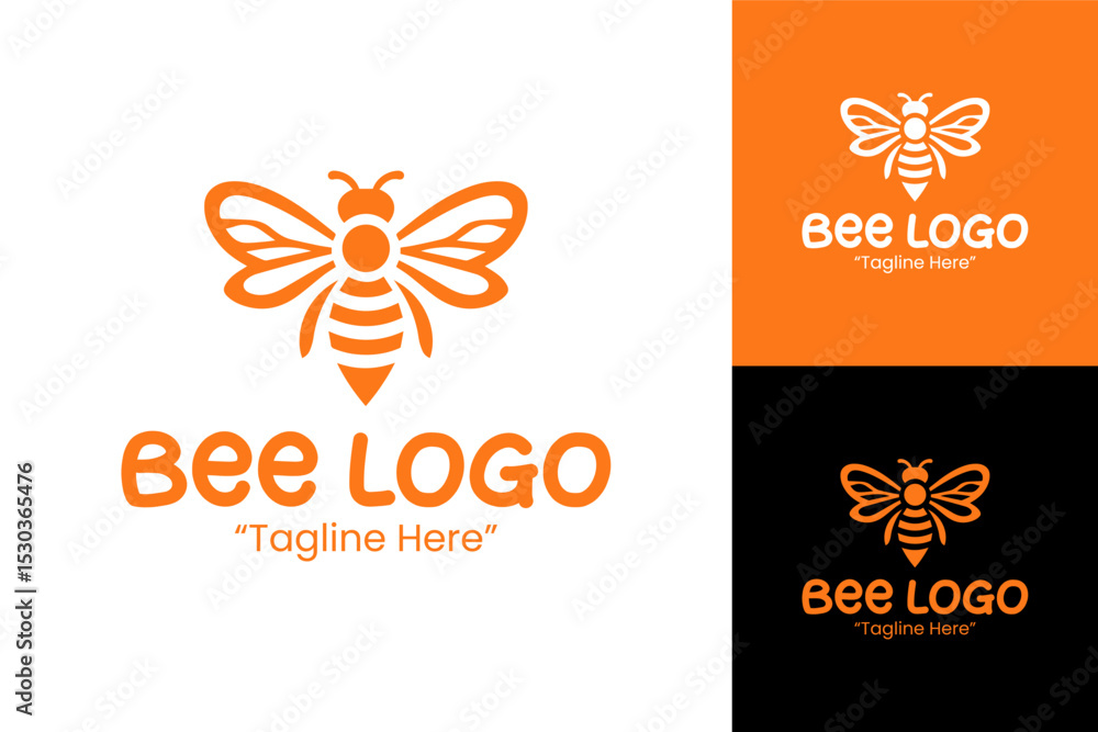Creative Bee Logo Design in Orange and Black for Branding and Marketing Creative Bee Logo Design in Orange and Black for Branding and Marketing