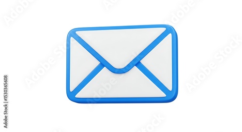 Free Download Envelope Icon with Blue Border on White for Communication Designs - GFXLoad