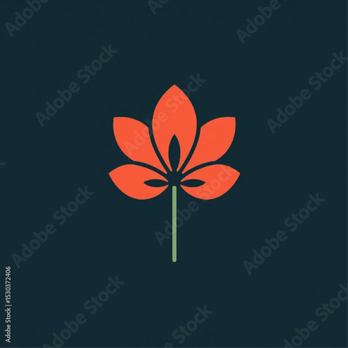 Minimalist Orange Flower Logo