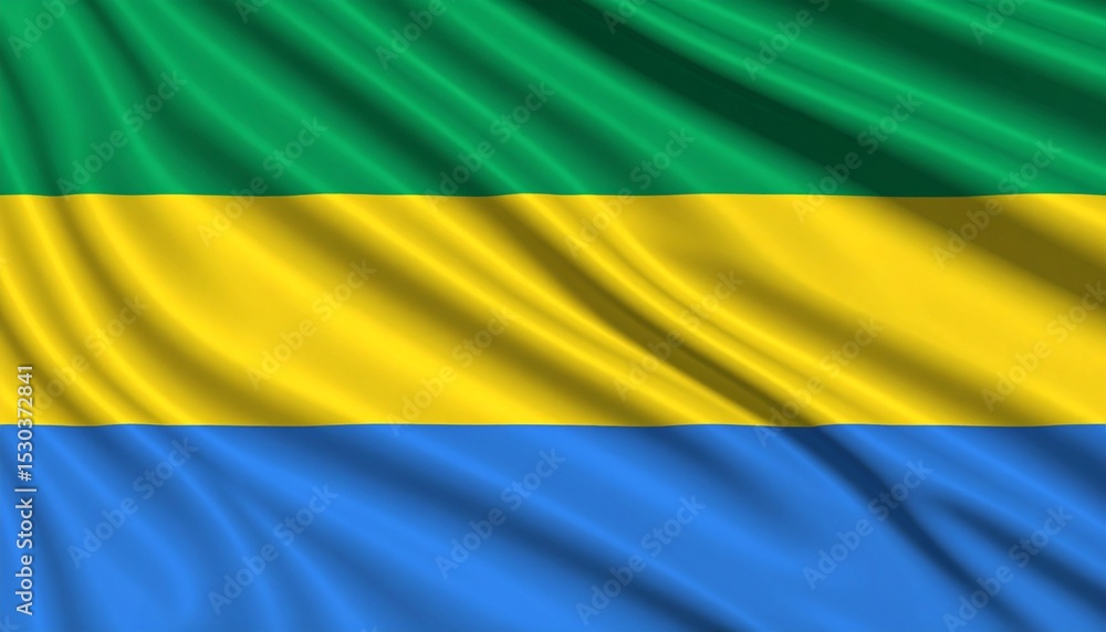 Gabon flag background with waving texture Gabon flag background with waving texture