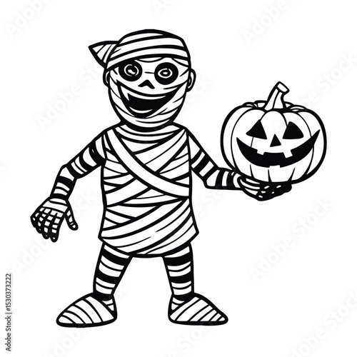 Detailed illustration of an egyptian mummy