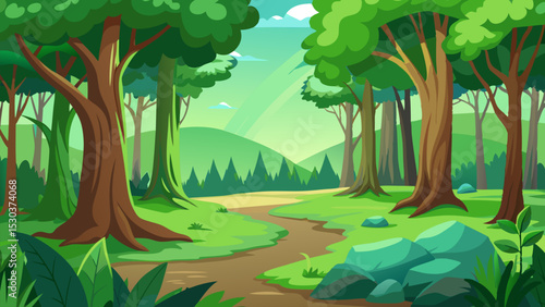 Forest Path. A Tranquil Nature Scene