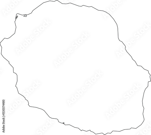 Outline Map of Reunion Country 