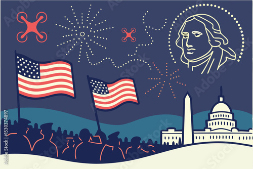 Sky of Heroes: Drone Show Founding Fathers