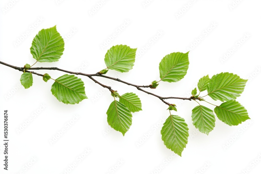 Fototapeta premium green leaves isolated on white background