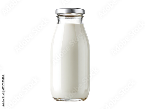 White background with various milk bottle types