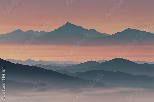 mountains in the morning