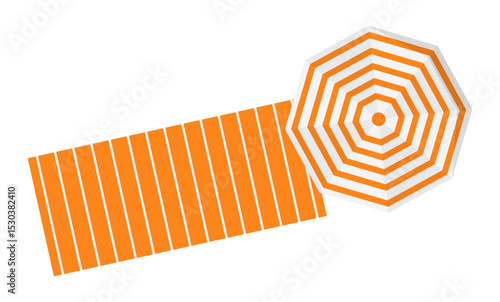 umbrella beach summer tanning illustration clipart