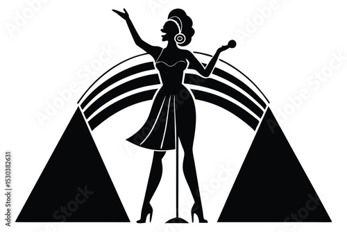 Drag queen performing on stage with rainbow lighting