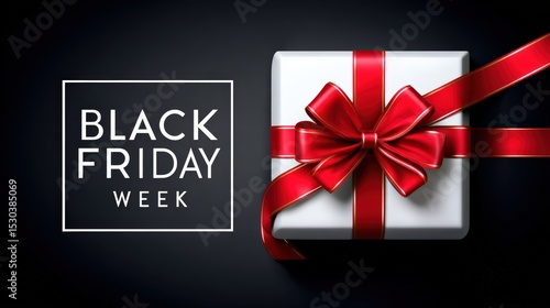 Black Friday Week Promotion With Gift Box And Ribbon