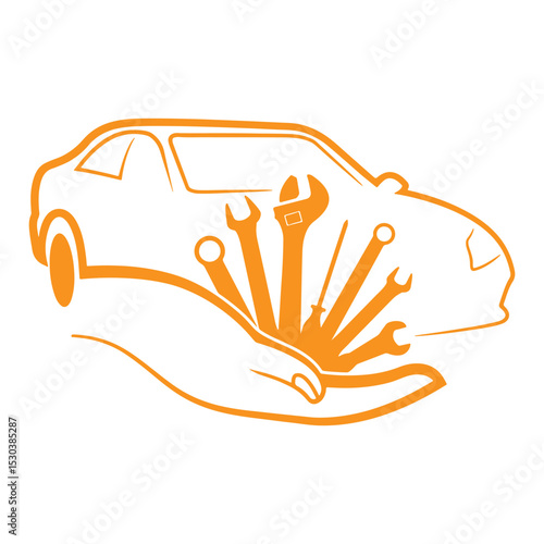 Automobile Car repair Mechanic vector icon illustration 