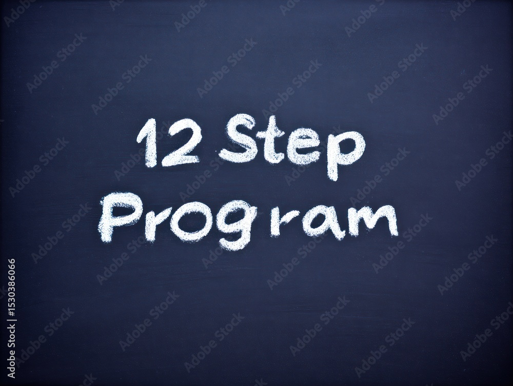 Fototapeta premium Chalkboard message of 12-step program