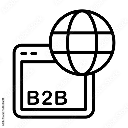 B2B Platform Modern Outline Style Icon
