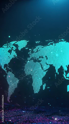 Abstract World Map Global Earth Planet International Digital Network