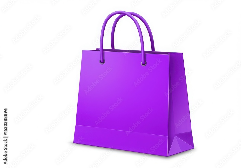 Isolated purple shopping bag with handles on white Isolated purple shopping bag with handles on white