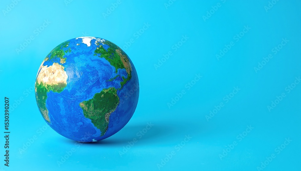 A vibrant blue Earth globe resting atop a stylized representation of the world, showcasing continents and oceans in vivid detail against a soft backdrop. A vibrant blue Earth globe resting atop a stylized representation of the world, showcasing continents and oceans in vivid detail against a soft backdrop.