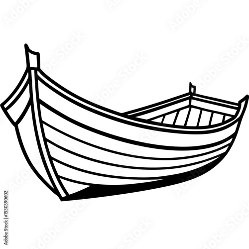 Long-Tail Boat Vector on White Background