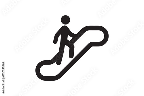 Escalator Sign silhouette vector with white background