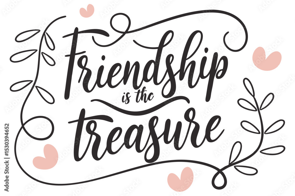Obraz premium Minimalist flowing script friendship message design