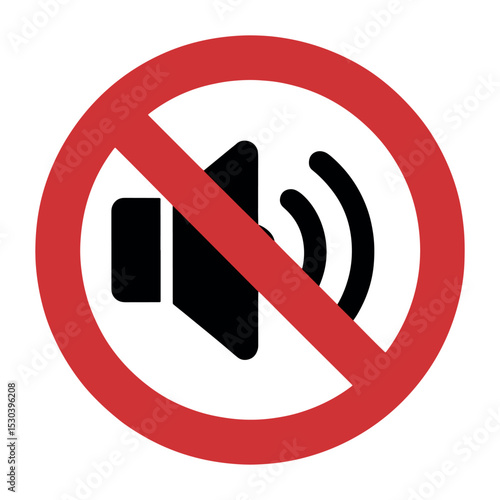 Mute Sound Icon - No Volume Sign - Speaker with Slash Symbol Isolated on White - No Audio Notification Vector