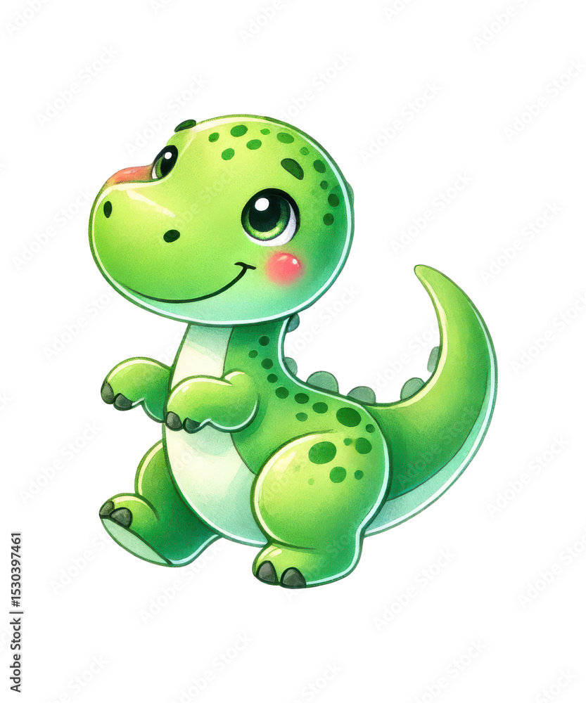 Fototapeta premium Joyful child with a funny teddy bear and a clown doll, Baby Dinosaur celebrating a birthday or Christmas holiday with love and happiness, isolated as a vector illustration