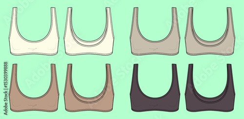 Women workout bar fashion flat sketch illustration