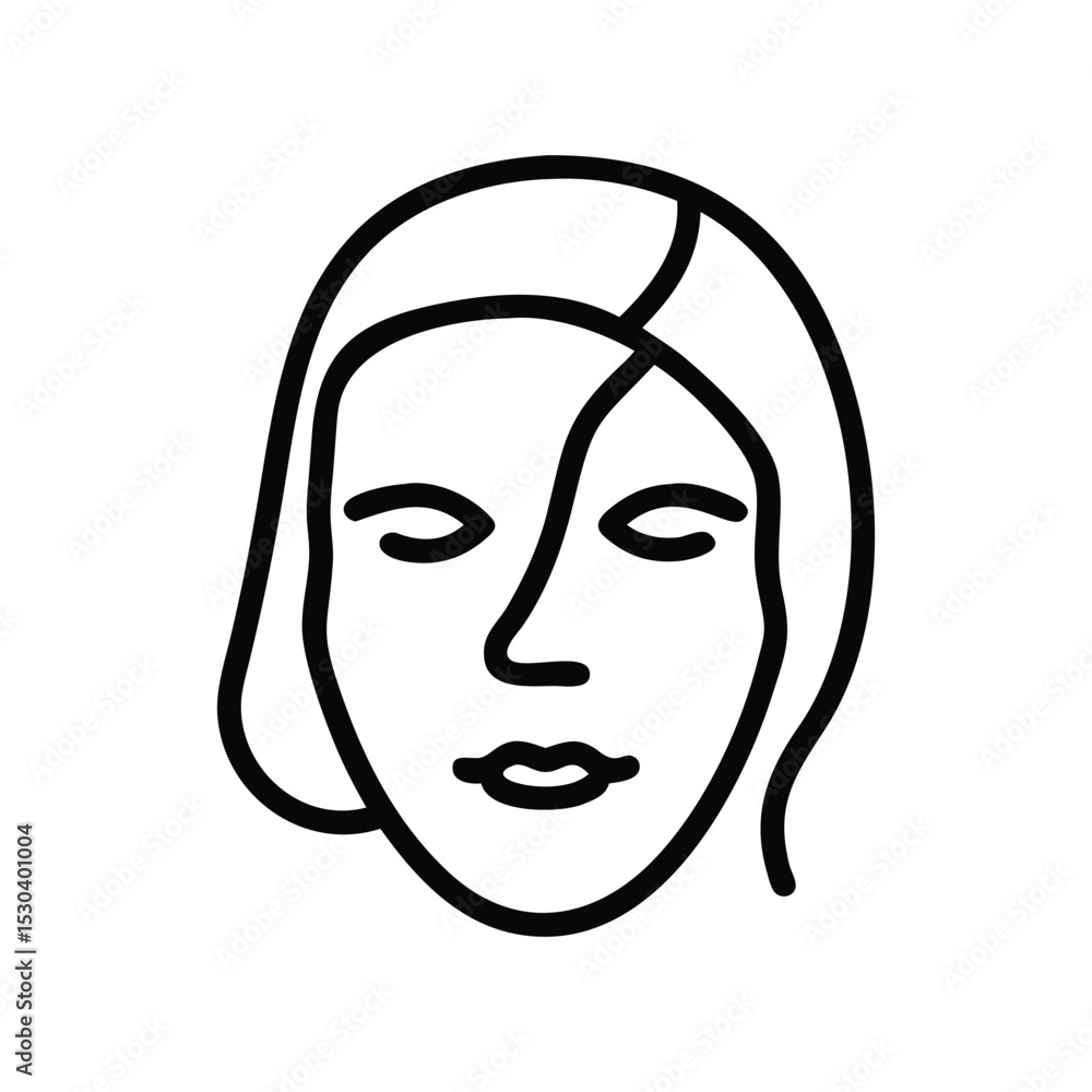 Abstract Facial Sketches in Minimal Line Art Style Abstract Facial Sketches in Minimal Line Art Style
