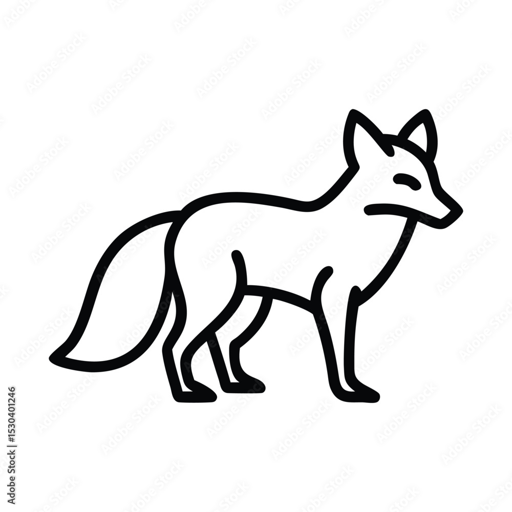 Simple Fox Line Drawing in Minimal Vector Style Simple Fox Line Drawing in Minimal Vector Style