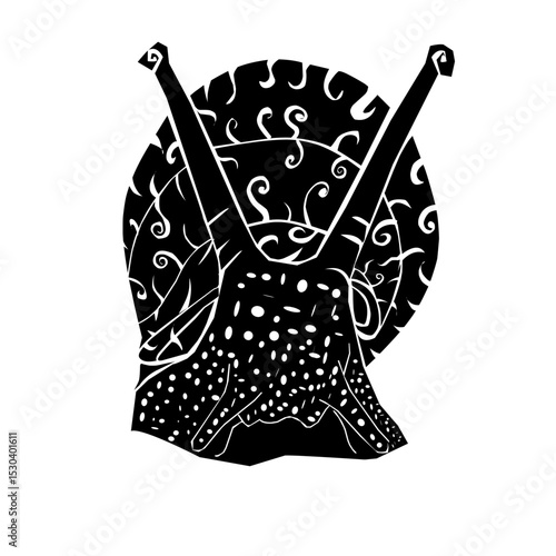 Black Snail Silhouette Illustration