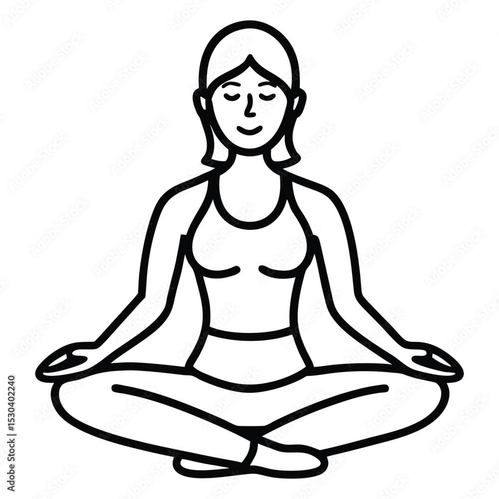 black and white yoga poses minimal vector line art graphic black and white yoga poses minimal vector line art graphic