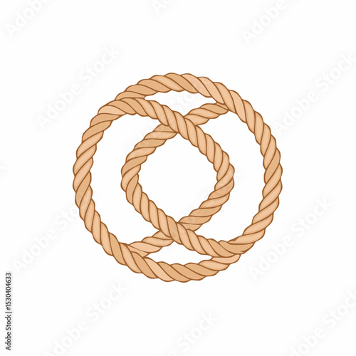 Nautical Rope Knot Circular Design Illustration