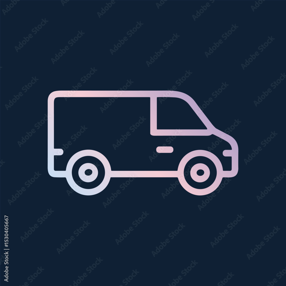 Stylized Van Delivery Service Icon. Icon symbol illustration Stylized Van Delivery Service Icon. Icon symbol illustration