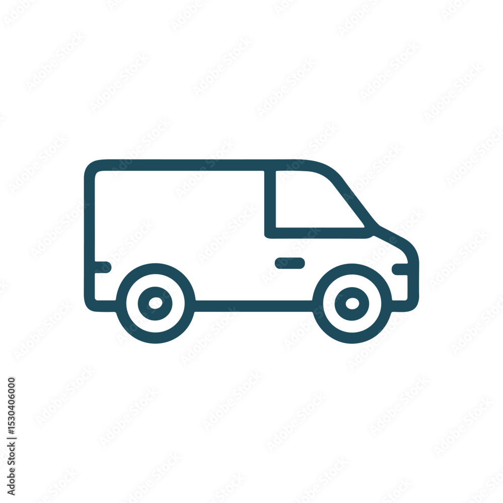 Minimalist blue van icon illustration. Icon symbol illustration Minimalist blue van icon illustration. Icon symbol illustration