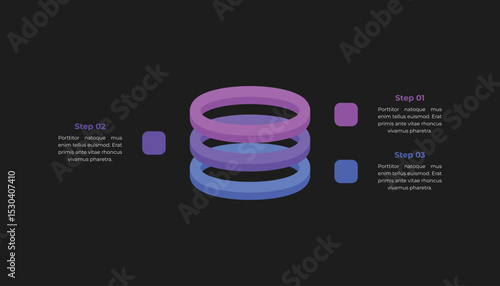 Infographic Template with 3 Stacked Layers